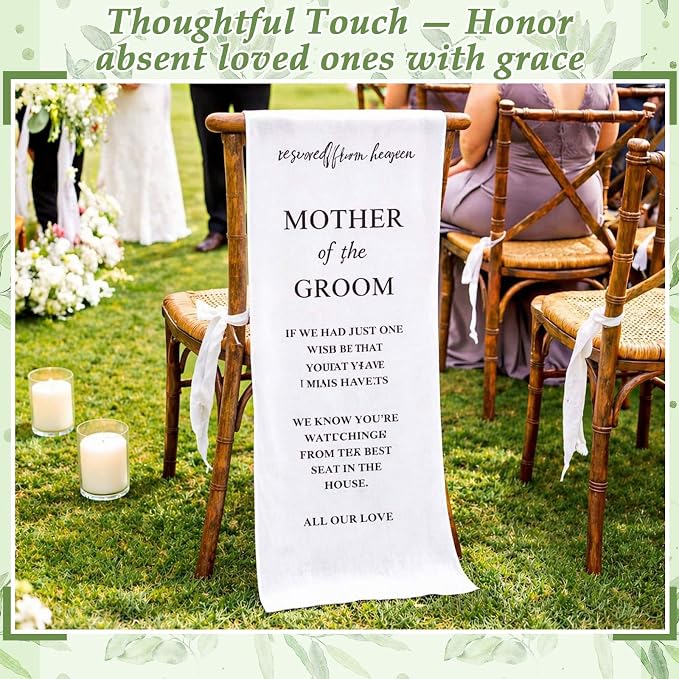 HunnmingRe Groom Mother Wedding Memorial Reserved Chair Sign Banner in Loving - Image 4