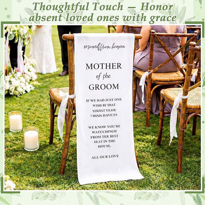 HunnmingRe Groom Mother Wedding Memorial Reserved Chair Sign Banner in Loving - Image 4