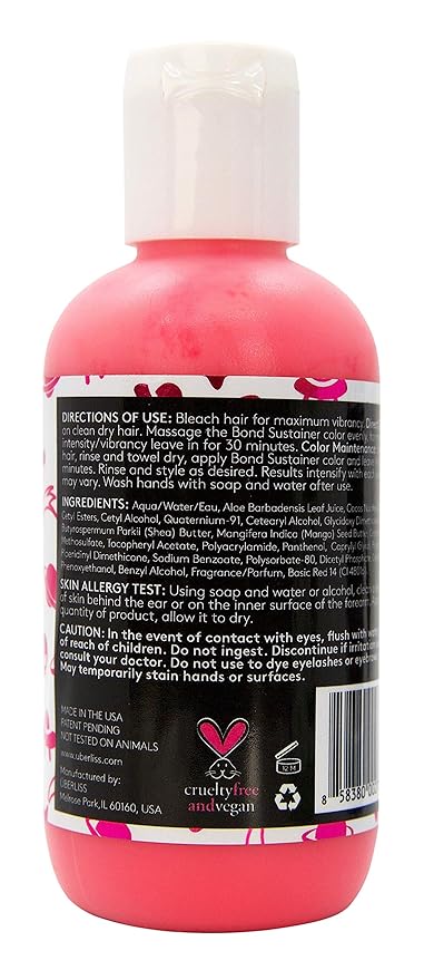 Bond Sustainer Color (Neon Cosmic Pink) 3.7oz - Semi Permanent Direct Dye - Color Depositing Mask - Rebuild Broken Bonds