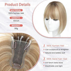 YAMI Hair Toppers for Women Real Human Hair Toppers for Women with Thinning Hair Topper with Bangs (Honey Blonde with Dark Brown Root)