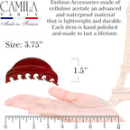 Camila Paris CP2529 French Hair Clip for Women for Thick Hair for Long Curly Wavy Hair, Red, Girls Hair Claw Clips Jaw Styling Hair Accessories for Women, Strong Hold No Slip Grip, Made in France