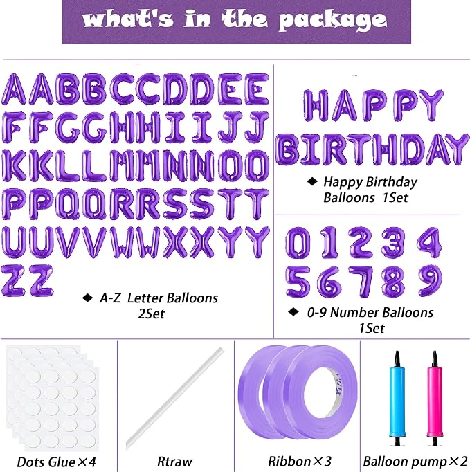 Happy Birthday Balloon Banner Custom Phrase Balloons letter 16 inch - Image 2