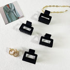 Matte Hair Clips Set: 4 PCS 2" Square Claw Clips for Thin and Thick Hair, All-Black Cute Clips for Women