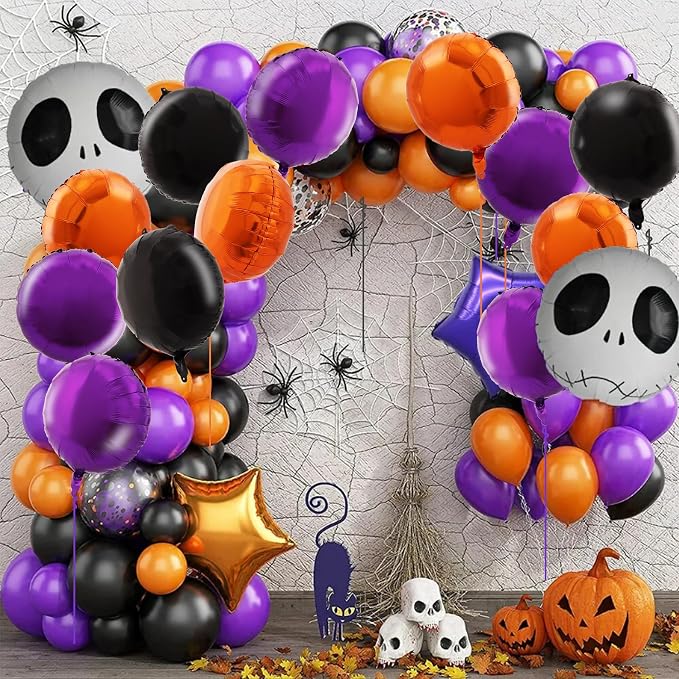 TONIFUL 30Pcs 18 Inch Black Orange Purple Round Shape Foil Balloons Big Circle - Image 6