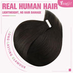 YoungSee Tape in Human Hair Extensions Long Straight Tape in Brown Hair Extensions 24Inch 50g 20pcs Invisible Tapes on Real Hair Extension Darkest Brown Add Length