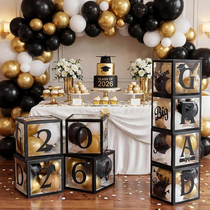 JOYIN 4 Pcs 2026 Graduation Balloon Boxes, Graduation Decor, Graduation Party - Image 6