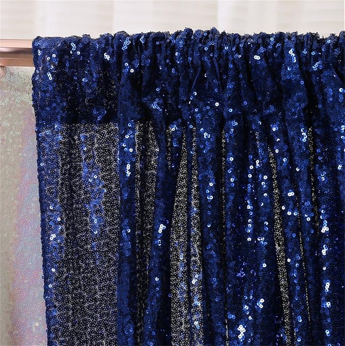 Eternal Beauty Navy Blue 3mm Sequin Backdrop 10x10 Ft - Image 6