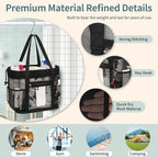 Large Shower Caddy Portable, Mesh Shower Caddy with Hook, Hanging Toiletry Bag with Dividers, Quick Dry Bathroom Tote Shower Bag with Bottom Zipper Open Design for Gym, Dorm, Camping, Beach, Travel