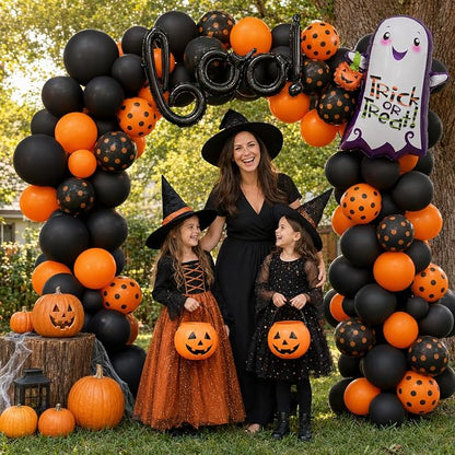 Halloween Black Orange Balloons BOO Ghost Pumpkin Foil Balloons Party Decor | - Image 8