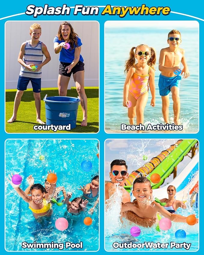 Tlitlimom 15PCS Reusable Water Balloons Quick Fill - Image 5