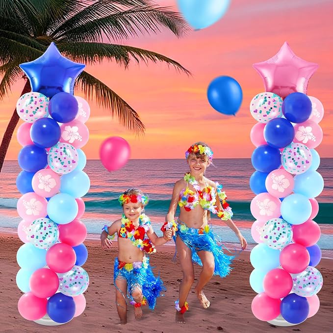 Seematn 2 Sets Pastel Blue and Pink Balloon Column Stand Kit - Image 5