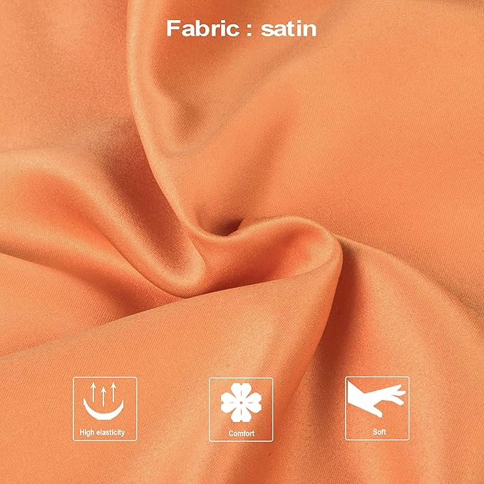 NTBAY Zippered Satin Pillow Cases for Hair and Skin, Luxury King Hidden Zipper Pillowcases Set of 2, 20x36 Inches, Orange