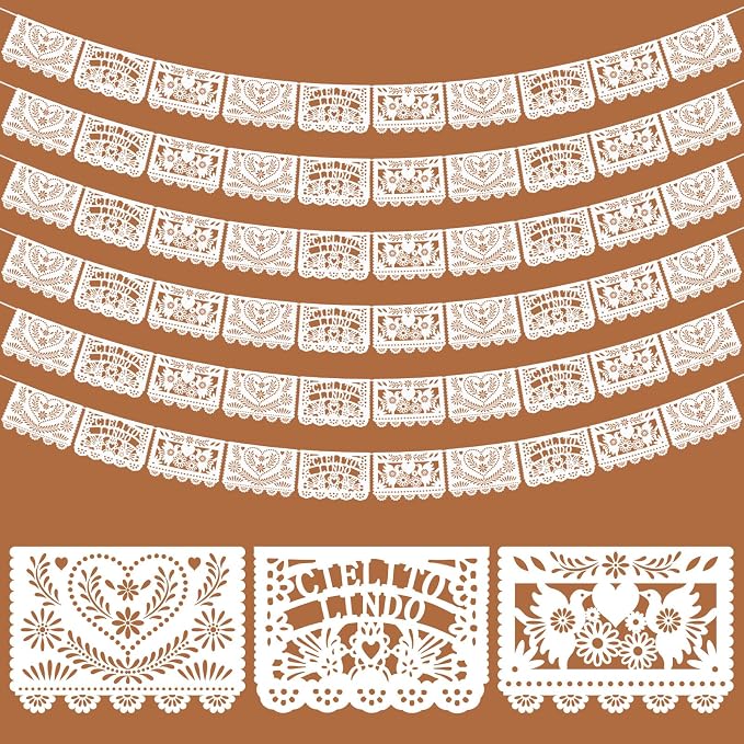 TaoBary 6 Pcs Papel Picado Mexican Wedding Cielito Lindo Party Decor 118 Feet by TaoBary