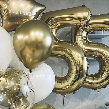Champagne Gold Balloon Number 5, 40 Inch Large Self Inflating Foil Number - Image 3
