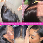 Lemoda 13x6 Full Lace Frontal Wig 180% Density Straight Lace Front Wigs Human Hair HD Transparent Lace Glueless Wig Pre Plucked 15A Brazilian Virgin Human Hair Wigs for Women 28 Inch