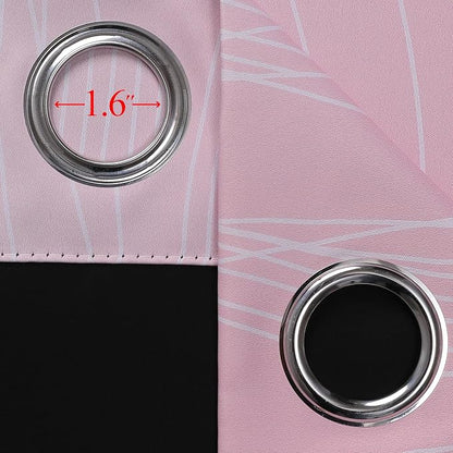Pink and Teal Ombre Blackout Curtains 90 Inches Long 2 Panels Set, Thermal - Image 7