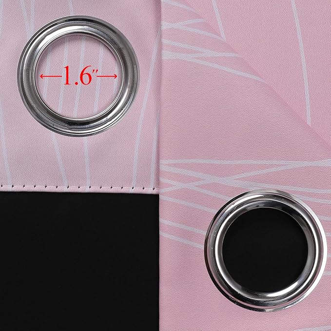 Pink and Teal Blackout Curtains 45 Inch Length, Full Light Blocking Gradient - Image 7