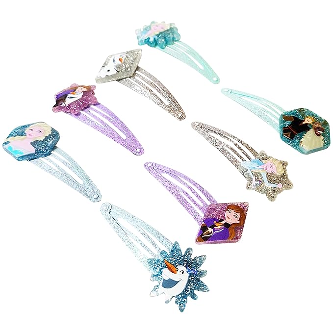 Disney Frozen Kids Hair Clips for Girls Snap Clips 8 Pack Multi Color Ages 3+