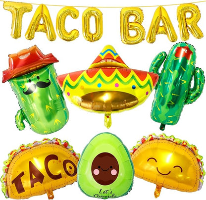 Taco Bar Decorations 13Pcs Mexican Fiesta Party balloons Taco Party Decorations by Lukinuo