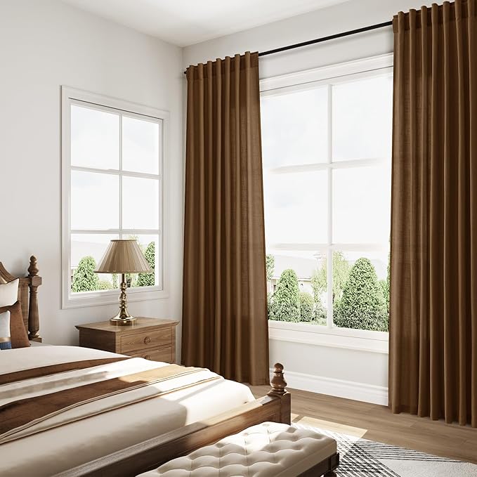 Tobacco Brown Linen Curtains 84 Inches Long - Image 7
