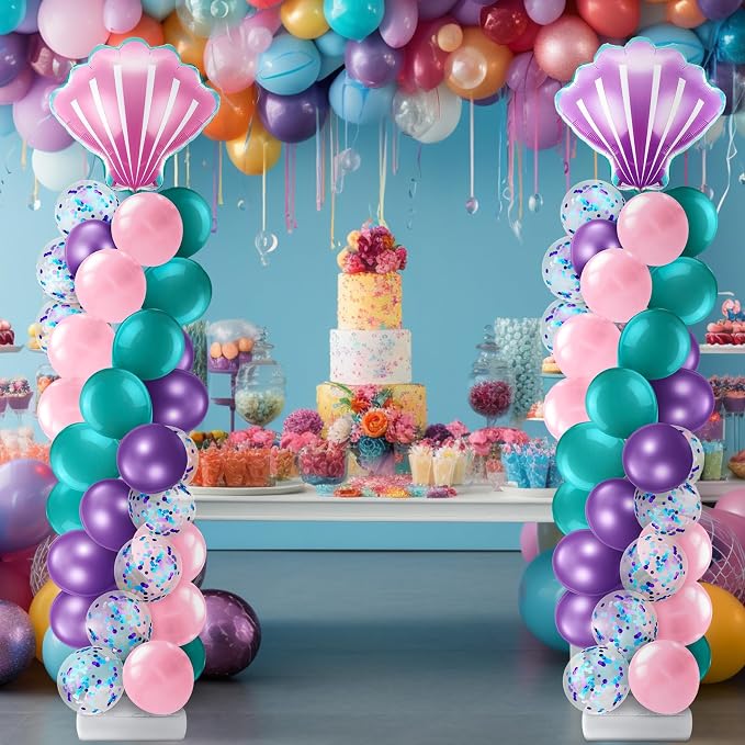 Kasyat 2 Set Mermaid Balloon Column Stand Kit Adjustable Mermaid Balloon arch - Image 2