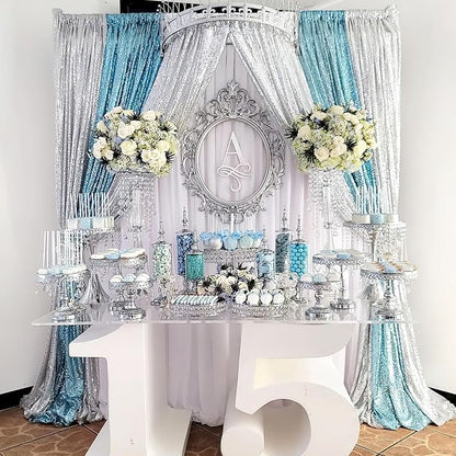 2FTx8FT Silver Glitter Sequin Curtain - Image 7