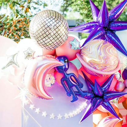 PartyWoo Metallic Purple Star Spike Balloon Arch Kit 110pcs Different Sizes | - Image 7