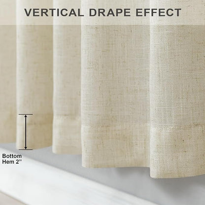 Pitalk 102 Inch Long Linen Curtains 2 Panels - Image 7