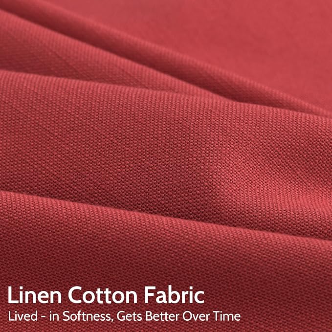 Christmas Red Linen Curtains 72 Inches Long - Image 4