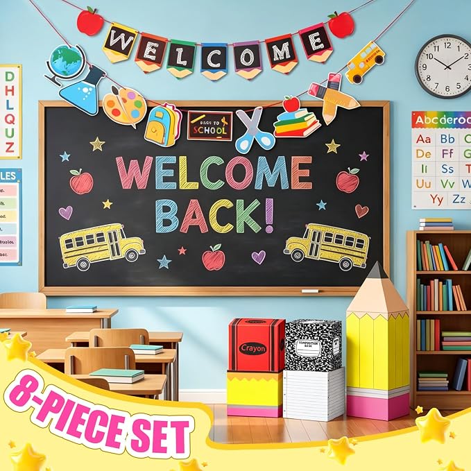 8 Pcs Back to School Decorations Set - Image 2
