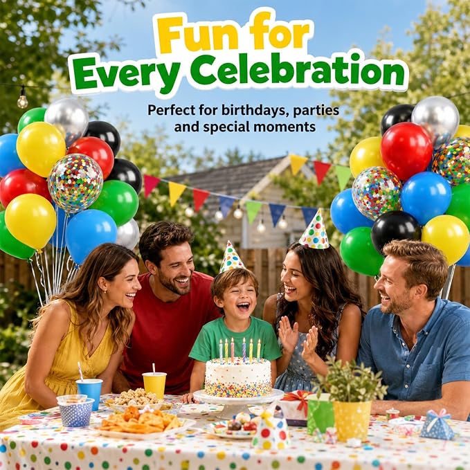 Red Yellow Blue Green Balloon, Game Themed Party Supplies - Image 6