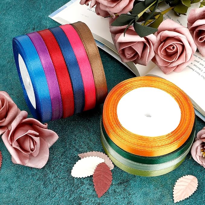 Assorted Ribbons for Flower Bouquet 10 Rolls 250 Yards 3/8 Inch Ribbon for Gift - Image 3