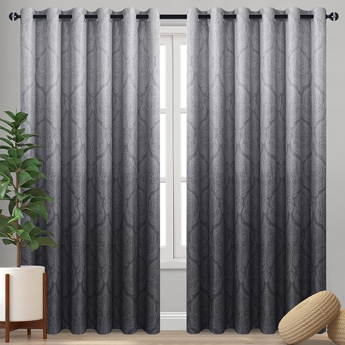 DWCN Grey Ombre Blackout Curtains by DWCN