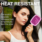 Janeke Superbrush Detangling Brush for Soft Smoothing Hair Brushing with Anti-Static Bristles - Vented Wet Hair Brush for Blow Drying Use - Perfect for Curly, Thick, Wavy, Fine Hair Types (Lilac-Fux)