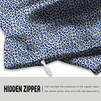 Mulberry Silk Pillowcase for Hair and Skin King Size Leopard Print Silk Pillow Cases with Zipper Soft Breathable Smooth Cooling Silk Pillow Covers for Sleeping (Blue Leopard,20"X 36",1Pcs)