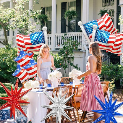 9Pcs 4th of July Balloons American Flag Foil Balloons Patriotic Independence - Image 7