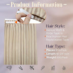 Full Shine Tape in Weft Hair Extensions Human Hair Color 18 Ash Blonde And 613 Blonde Hair Extensions Genius Weft Human Hair Tape in Extensions 22Inch Long Tape Weft Wire Adjustable Size 50G One Piece