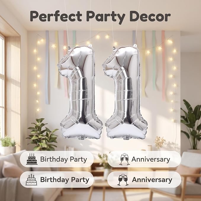 Number 11 Balloon Foil Mylar Balloons - Image 6