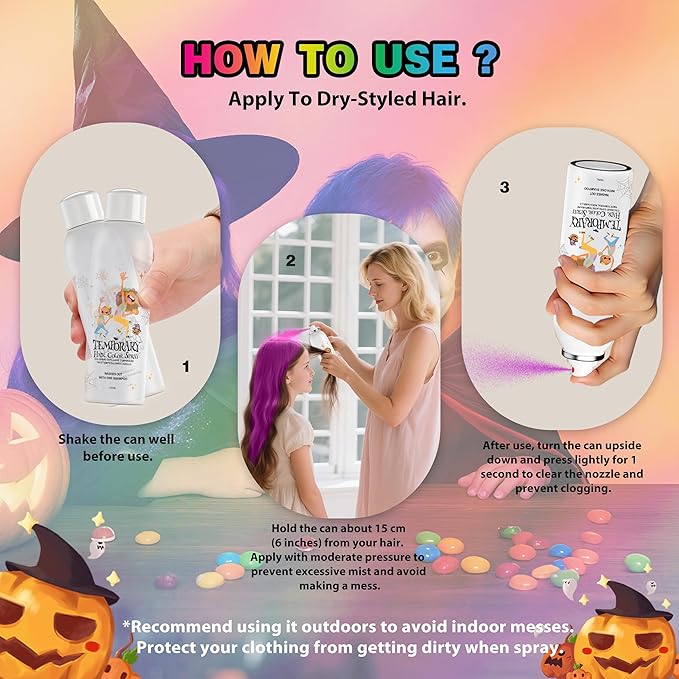 Pink Temporary Hair Color Spray for Kids, Silver Instant Colored Hair Dye Alternative for Boys Girls Teens Men Women, Quick Styling for Party Christmas Halloween, Disposable Washable, 150ml