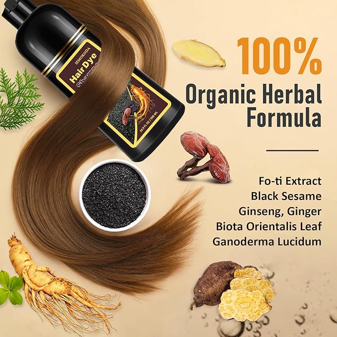 Hair Dye Shampoo in Dark Wine Red - Washes In Rich Color, Easy At-Home Color Shampoo Hair Dye for Women & Men, 3-in-1 Hair Color & Care for Natural-Looking Gray Coverage, Instant & Long-Lasting, 500ml