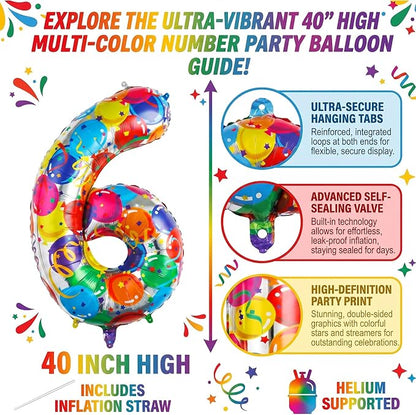 40 Inch Number 16 Balloon Set Large Foil Balloons - Image 2