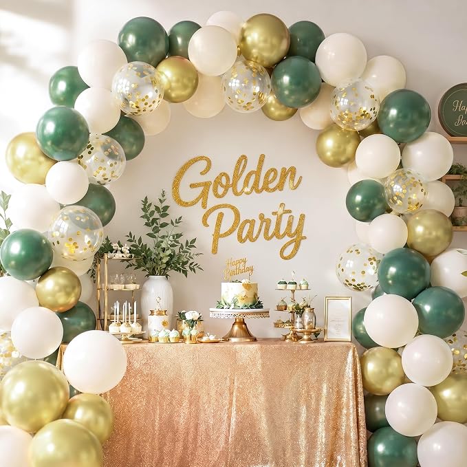Green Gold Balloons, Baby Shower, Anniversary, Graduation, Wedding Party - Image 8