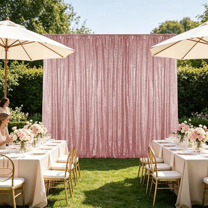 Hahuho Rose Gold Sequin Backdrop Curtain, Party Decoration（2 Panels, 4FT x 8FT - Image 7