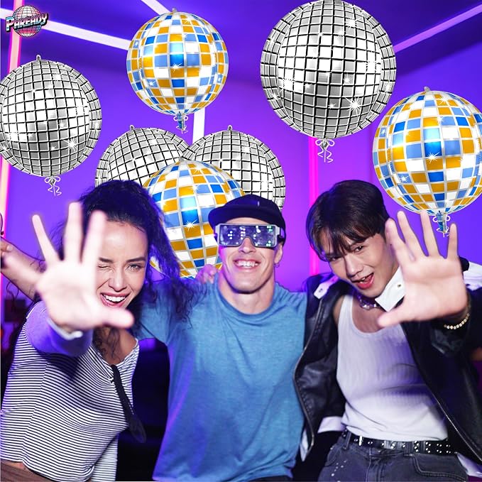 6pcs 22 Inch Silver Disco Ball Balloons - Image 7