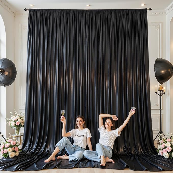 10x10ft Black Glitter Backdrop Curtain - Image 4