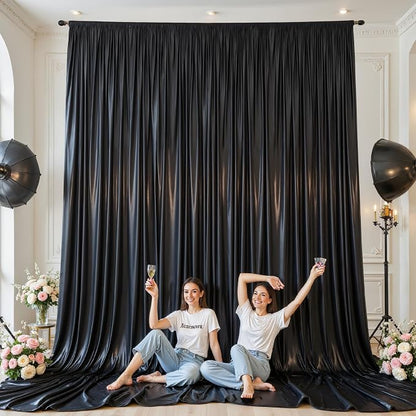 40x10ft Black Glitter Backdrop Curtain - Image 7