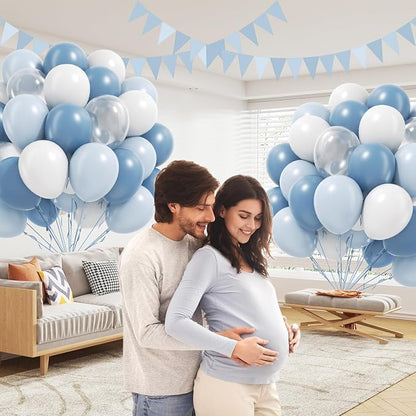 60pcs Dusty Blue Balloons 12inch - Image 5