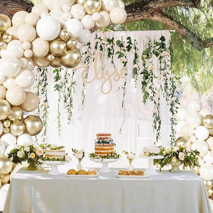 White and Gold Balloon Garland Arch Kit - Image 3