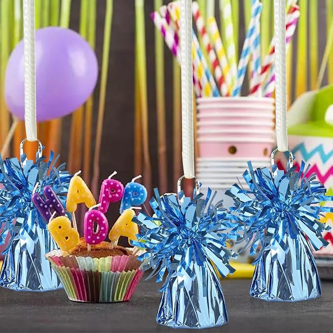 16 PCS Metallic Wrapped Balloon Weights Light Blue Heavy Balloon Weight - Image 5