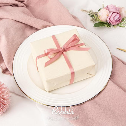 Ribbli Rose Gold Satin Ribbon, Double Faced Satin 1/4 inch x Continuous 50 Yards - Image 2